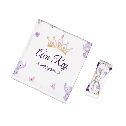 Personalized Baby Blanket & Headband Set | Custom Name Gift