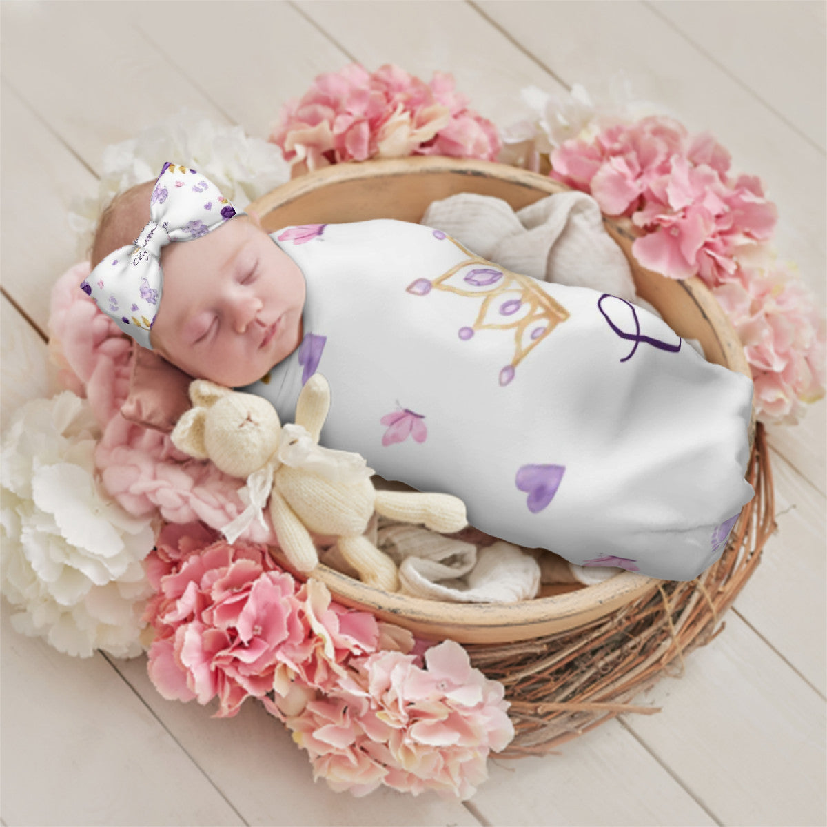 Personalized Baby Blanket & Headband Set | Custom Name Gift